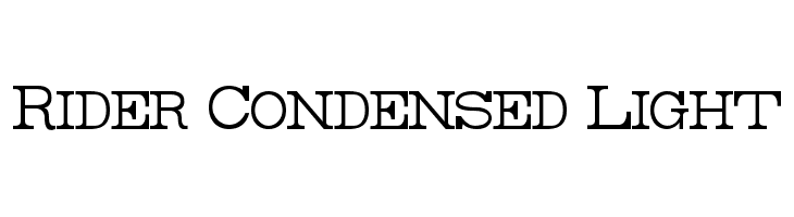 Rider Condensed Light Font