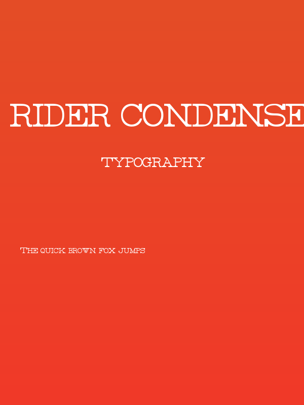 Rider Condensed Light Poster