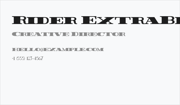 Rider ExtraBlack Business Card