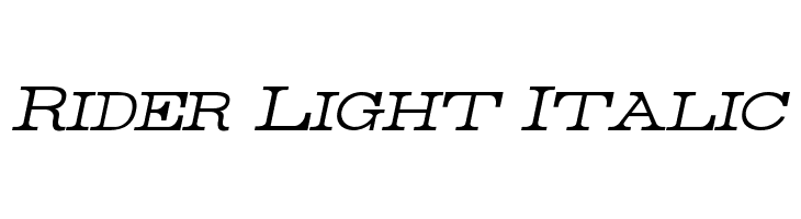Rider Light Italic  フリーフォントのダウンロード