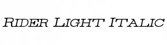 Rider Light Italic  नि: शुल्क फ़ॉन्ट्स डाउनलोड