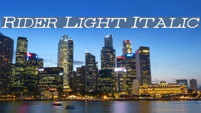 Rider Light Italic Example 2
