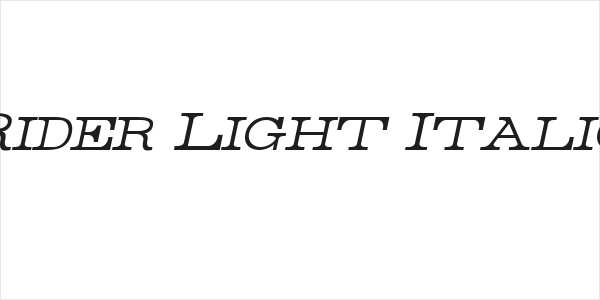 Rider Light Italic Logo