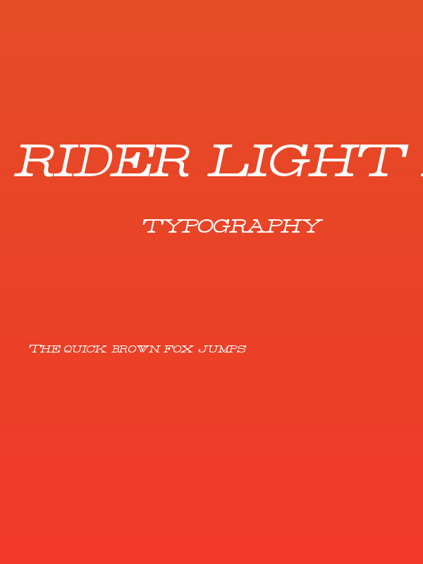 Rider Light Italic Poster
