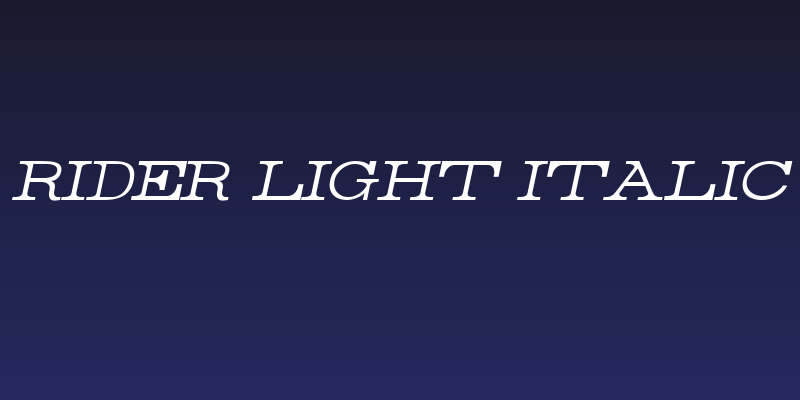 Rider Light Italic Social Header