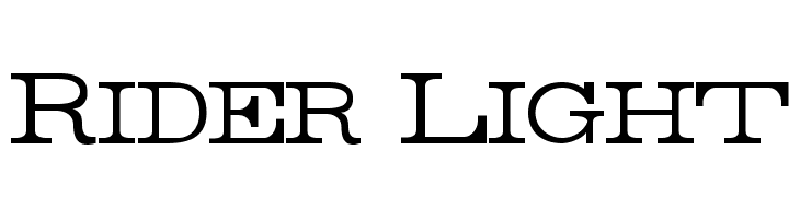 Rider Light Font