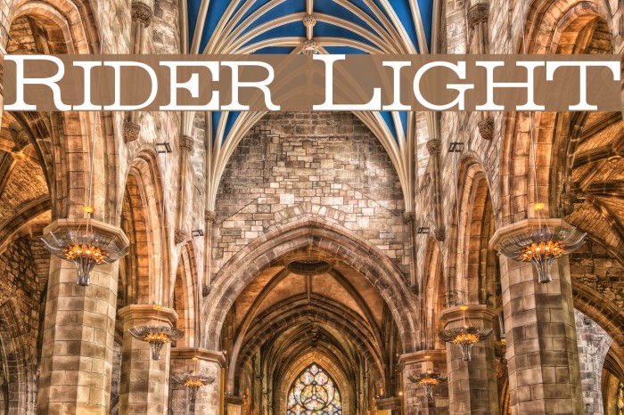 Rider Light Font examples