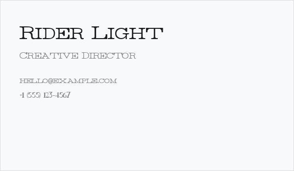 Rider Light Business Card