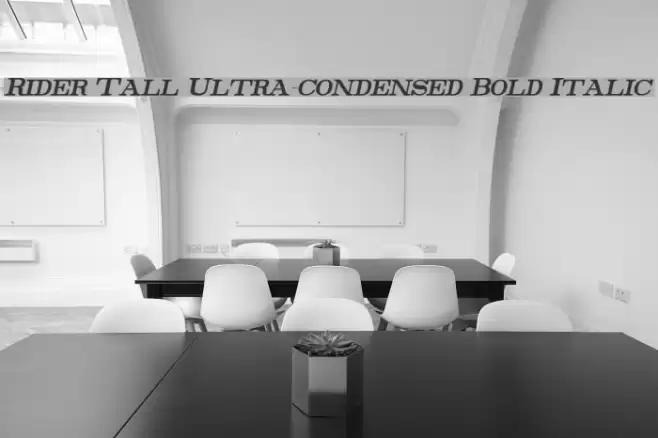 Rider Tall Ultra-condensed Bold Italic Font examples