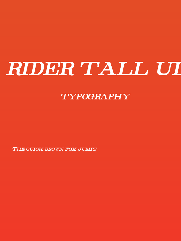 Rider Tall Ultra-condensed Bold Italic Poster