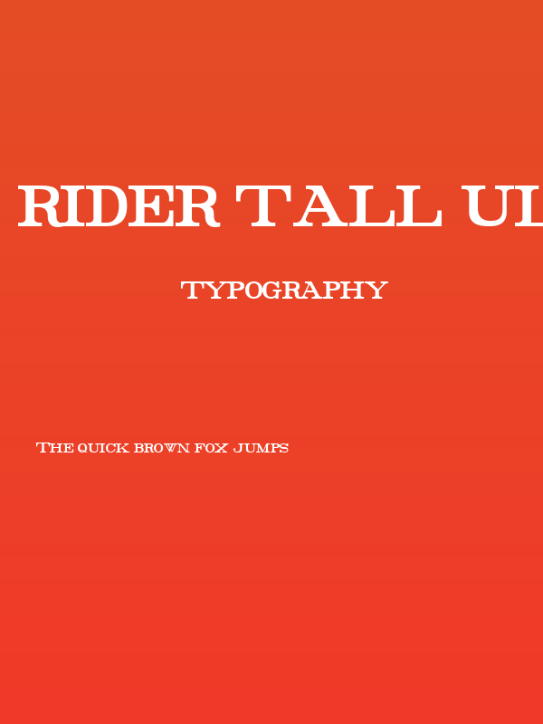 Rider Tall Ultra-condensed Bold Poster