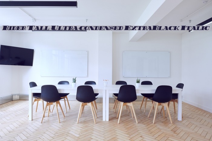 Rider Tall Ultra-condensed ExtraBlack Italic Example 3