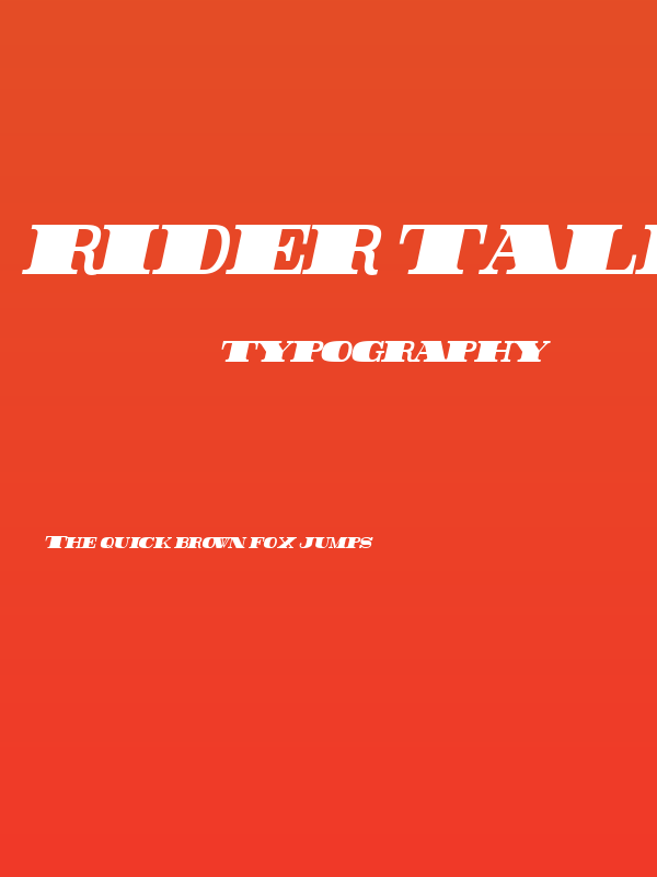 Rider Tall Ultra-condensed ExtraBlack Italic Poster