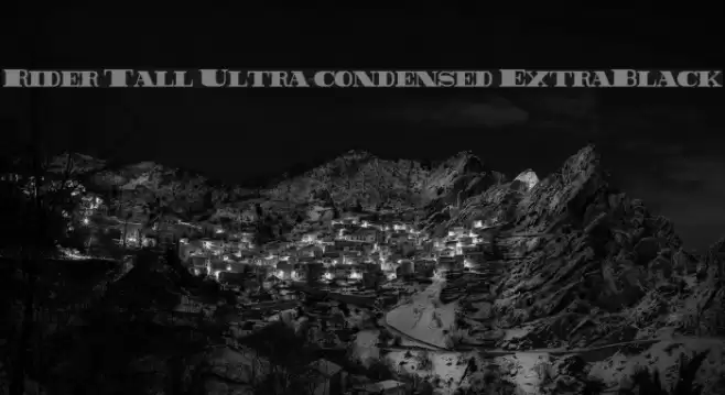 Rider Tall Ultra-condensed ExtraBlack Font examples