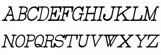 Rider Tall Ultra-condensed Light Italic Caratteri MAIUSCOLE