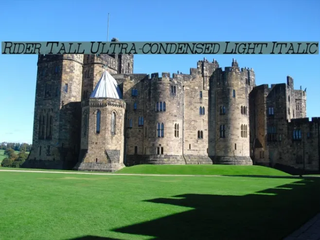 Rider Tall Ultra-condensed Light Italic Example 1