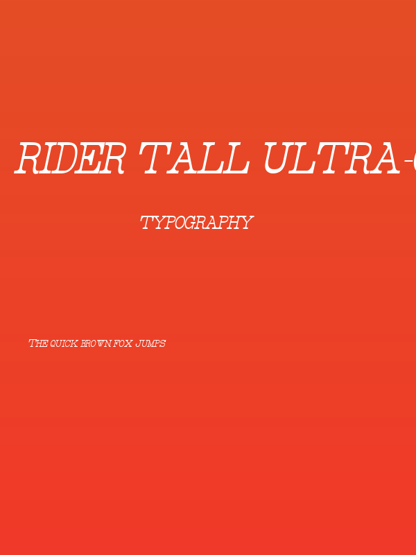 Rider Tall Ultra-condensed Light Italic Poster