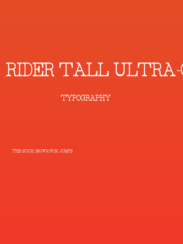 Rider Tall Ultra-condensed Light Poster