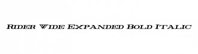 Rider Wide Expanded Bold Italic  les polices de caractères gratuit tlcharger