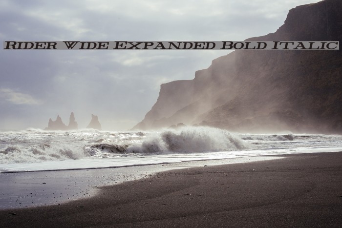 Rider Wide Expanded Bold Italic Example 2