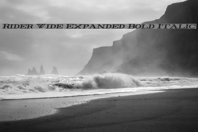 Rider Wide Expanded Bold Italic Font examples