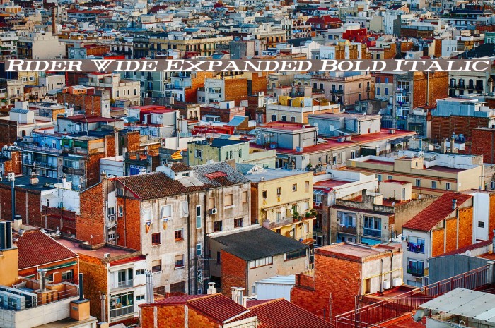 Rider Wide Expanded Bold Italic Example 3