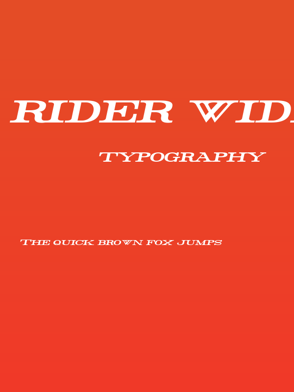 Rider Wide Expanded Bold Italic Poster