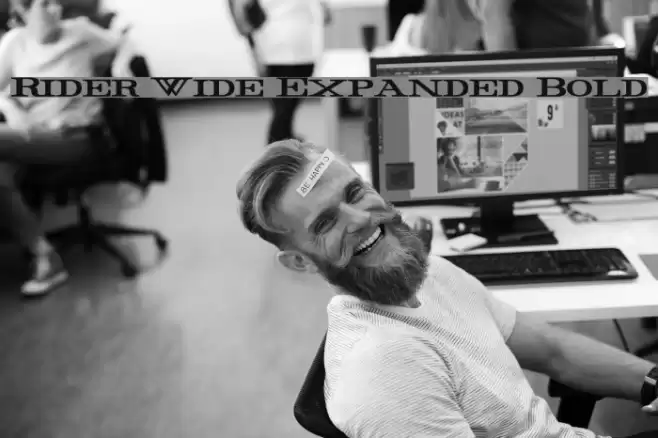 Rider Wide Expanded Bold Font examples