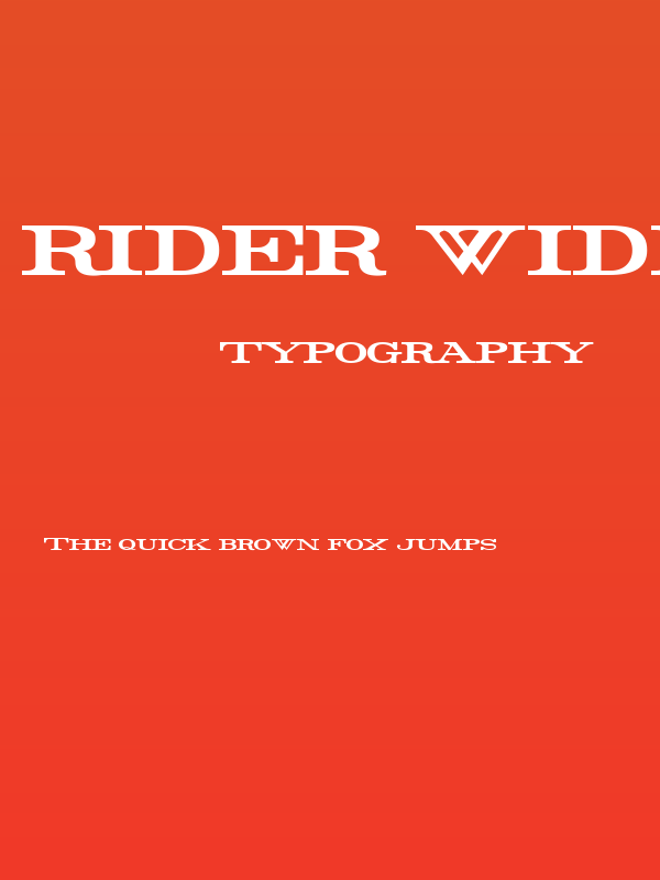 Rider Wide Expanded Bold Poster