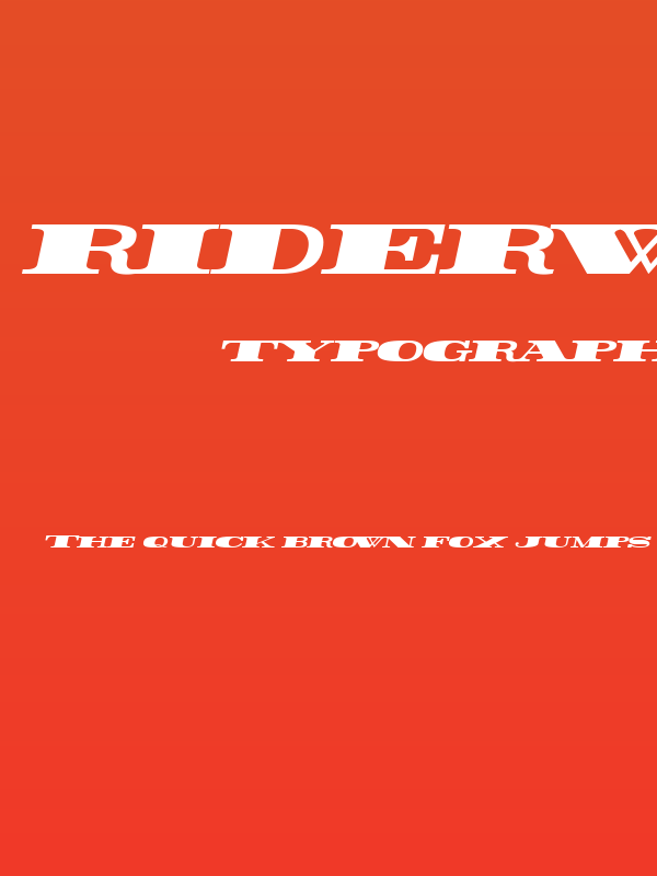 Rider Wide Expanded ExtraBlack Italic Poster