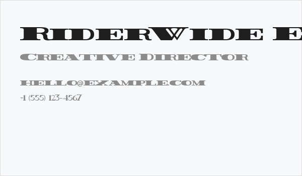 Rider Wide Expanded ExtraBlack Business Card