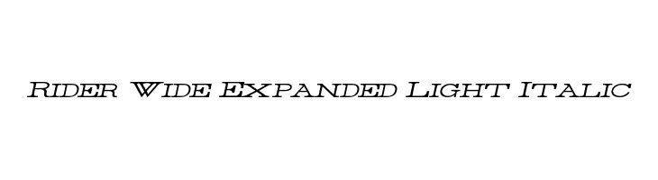 Rider Wide Expanded Light Italic  नि: शुल्क फ़ॉन्ट्स डाउनलोड