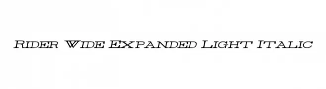 Rider Wide Expanded Light Italic  Скачать бесплатные шрифты