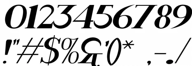 Rider Wide Expanded Light Italic Font OTHER CHARS