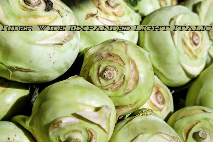 Rider Wide Expanded Light Italic Example 1