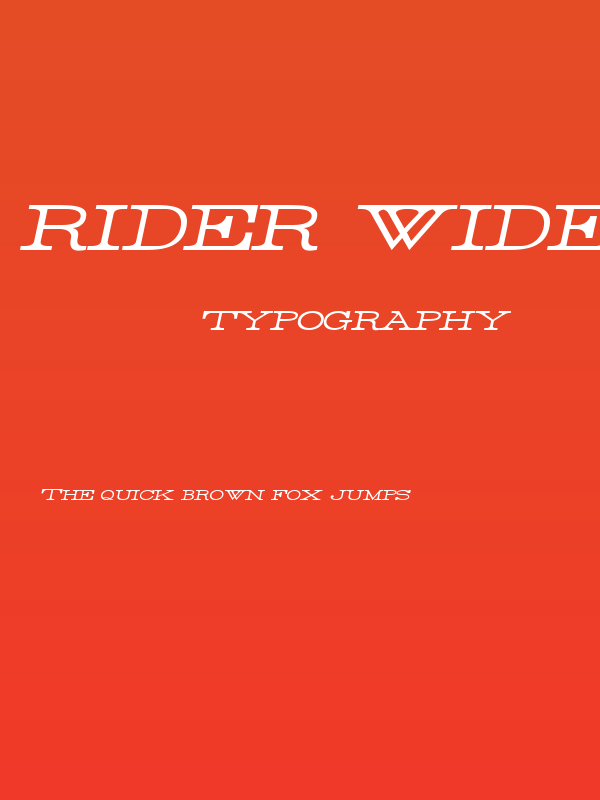 Rider Wide Expanded Light Italic Poster
