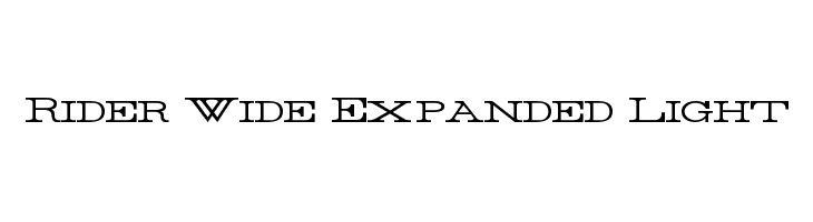 Rider Wide Expanded Light Font