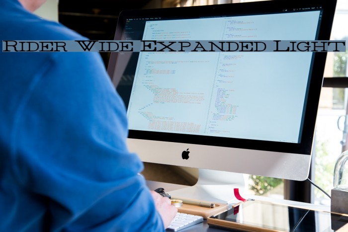 Rider Wide Expanded Light Font examples