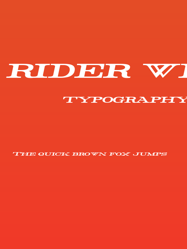 Rider Widest Ultra-expanded Bold Italic Poster