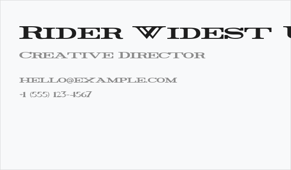 Rider Widest Ultra-expanded Bold Business Card