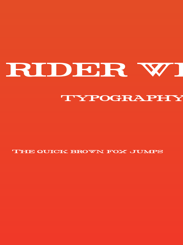 Rider Widest Ultra-expanded Bold Poster