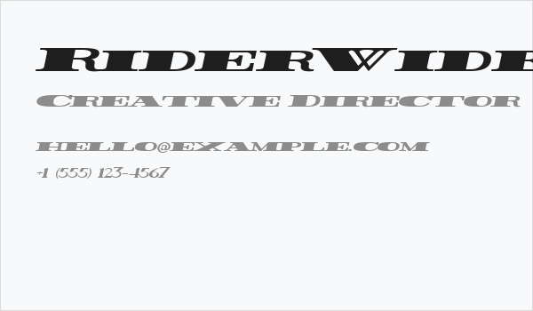 Rider Widest Ultra-expanded ExtraBlack Italic Business Card