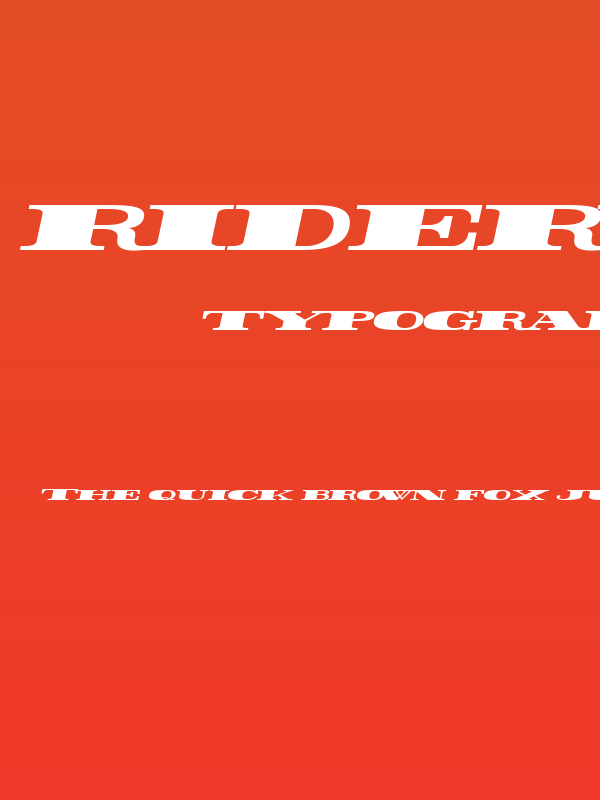 Rider Widest Ultra-expanded ExtraBlack Italic Poster