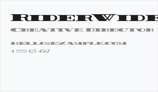 Rider Widest Ultra-expanded ExtraBlack Business Card
