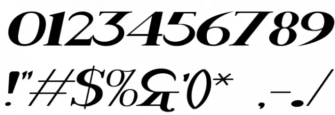 Rider Widest Ultra-expanded Light Italic Font OTHER CHARS