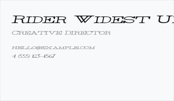 Rider Widest Ultra-expanded Light Italic Business Card