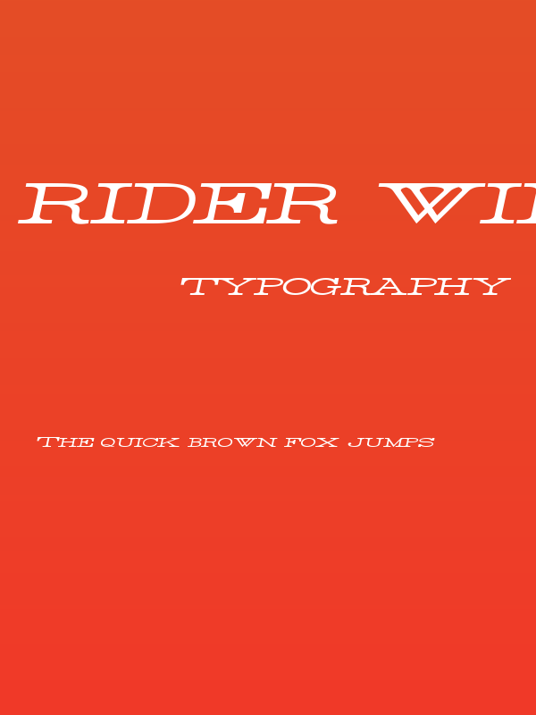 Rider Widest Ultra-expanded Light Italic Poster