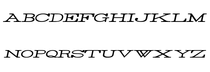 Rider Widest Ultra-expanded Light Italic Font LOWERCASE