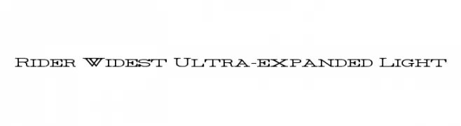 Rider Widest Ultra-expanded Light  font caratteri gratis