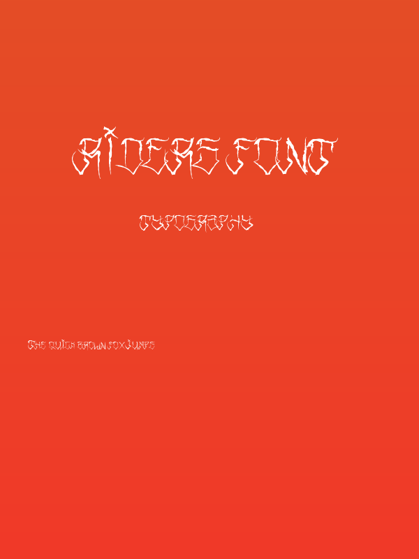 Riders Font Poster